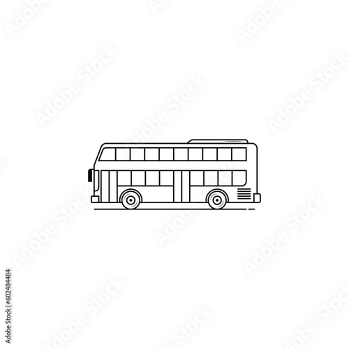 Double decker city bus icon vector graphics