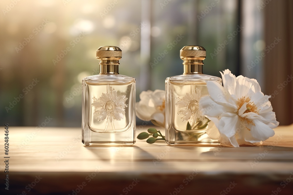 Bottles of perfume, generative ai Bottles of perfume, generative ai