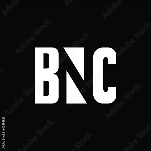 BNC initial based vector logo. Logo with negative space. Logo for company, personal, brand, office, business, and organization. photo
