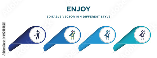 enjoy icon in 4 different styles such as filled, color, glyph, colorful, lineal color. set of vector for web, mobile, ui