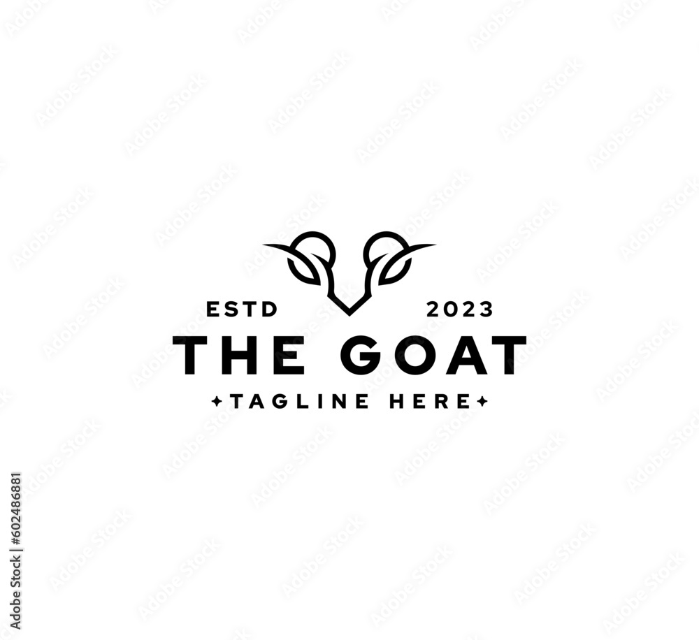 Fototapeta premium goat line concept logo design