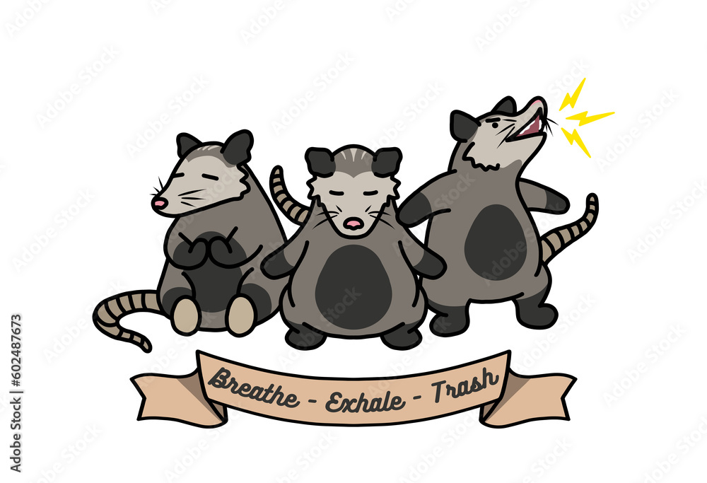 cartoon opossums Stock Illustration | Adobe Stock
