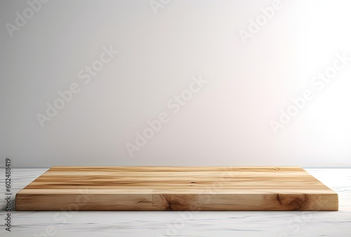 wooden board counter top mock up background, generative ai