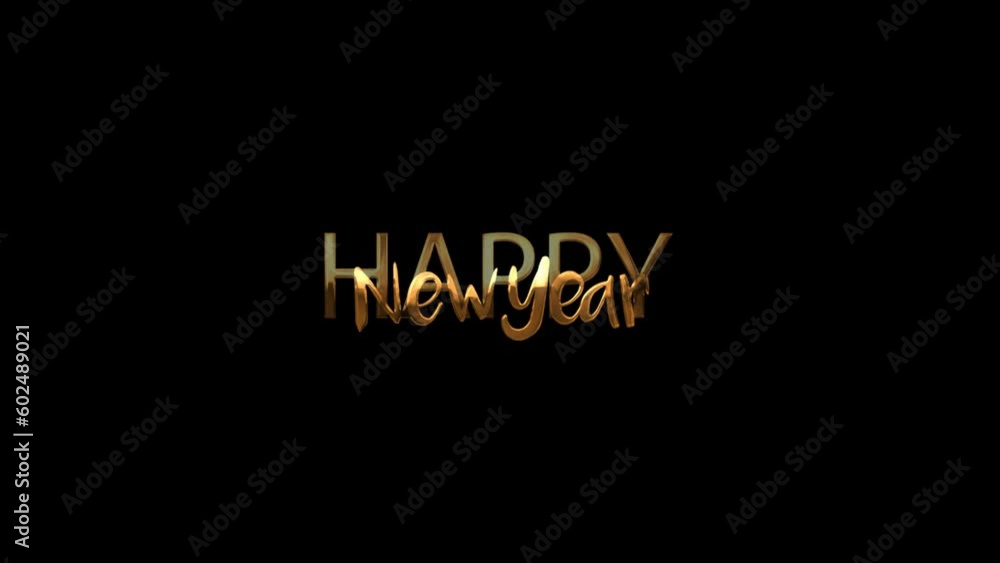 Happy New Year Celebration Text with Festive Gold Happy New Year Celebration Text with Festive Gold
