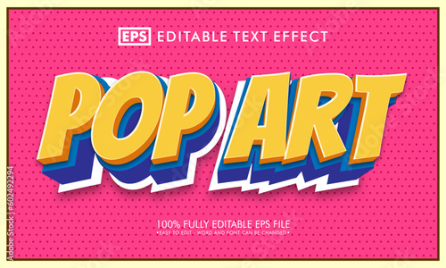 Pop art comic cartoon editable text effect