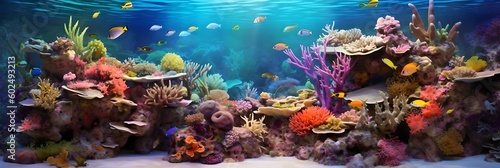 a large aquarium filled with lots of colorful fish