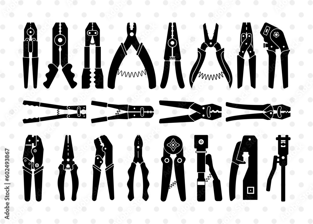 Crimping Pliers Silhouette, Crimping Pliers SVG, Pliers Svg, Tool Svg