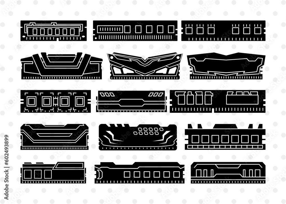 Ram Silhouette, Ram SVG, Ram Memory Svg, Computer Ram Svg, Ram Memory