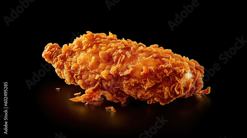 Fresh piece of crispy fried chicken. Fast food. Generative ai