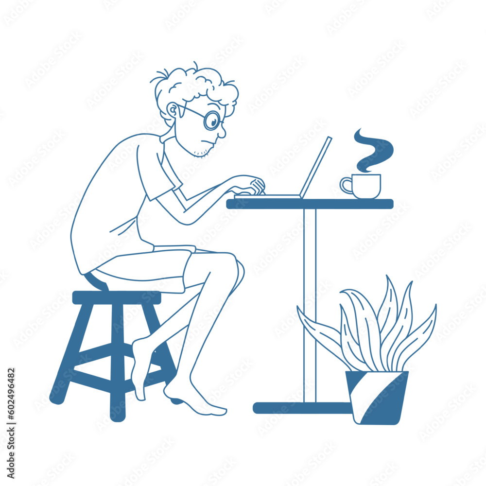 work from home vector illustration on white background work from home vector illustration on white background