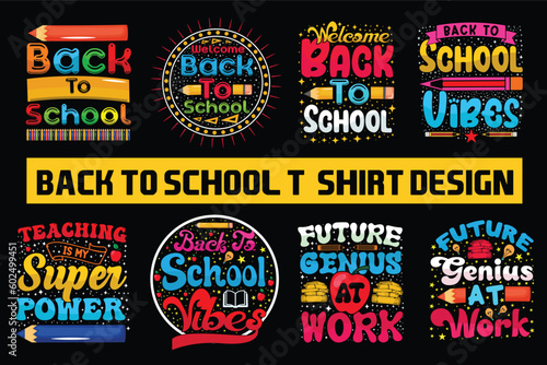 Back to school t-shirt design bundle, 100 days of school, first day, 100-day typography t-shirt, kids t-shirt