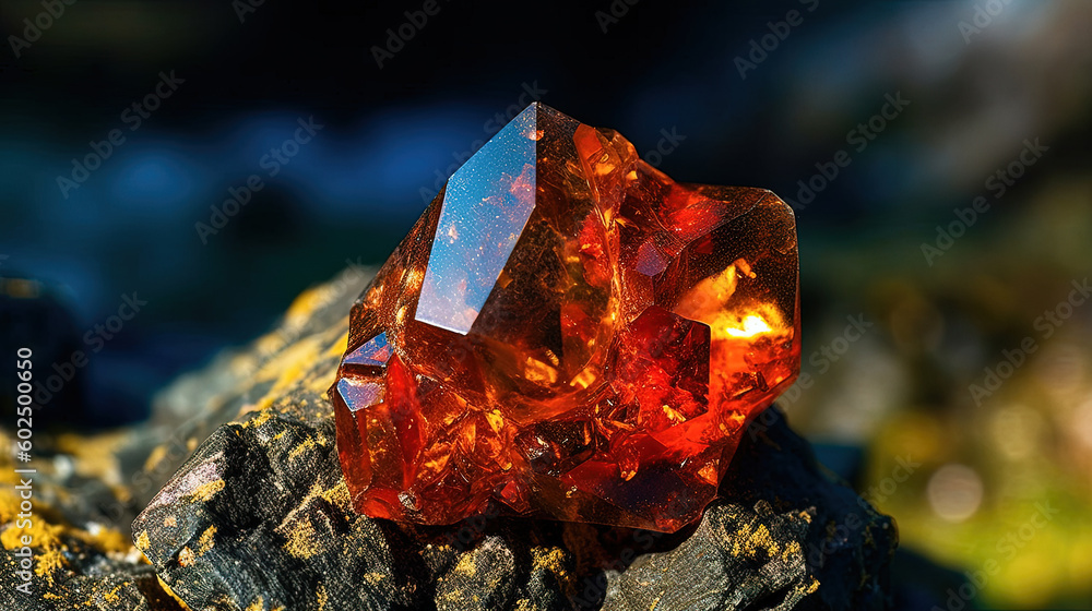 Bismutotantalite crystal. Close up of a rare mineral. Generative AI