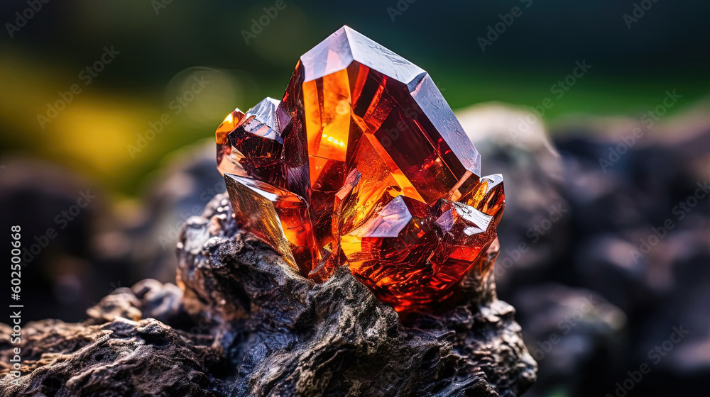 Bismutotantalite crystal. Rare gemstone in nature. Raw and uncut. Generative AI
