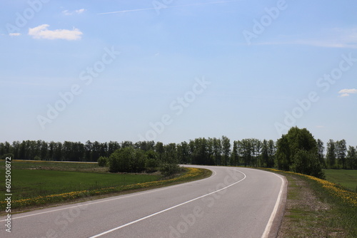 Highway to the village of Konstantinovo. Yesenin places