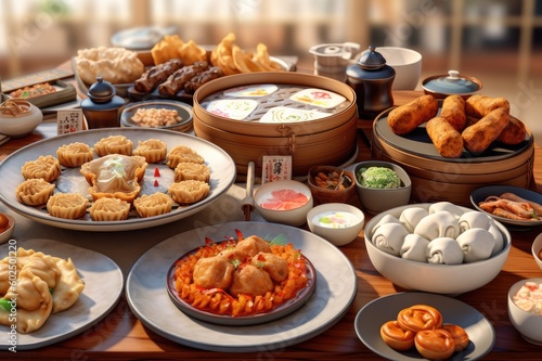 Chinese Dim Sum Meal Background Image