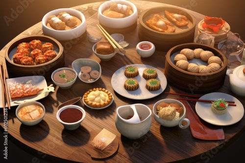 Chinese Dim Sum Meal Background Image