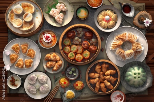Chinese Dim Sum Meal Background Image