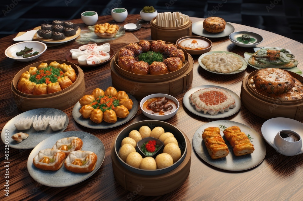 Chinese Dim Sum Meal Background Image