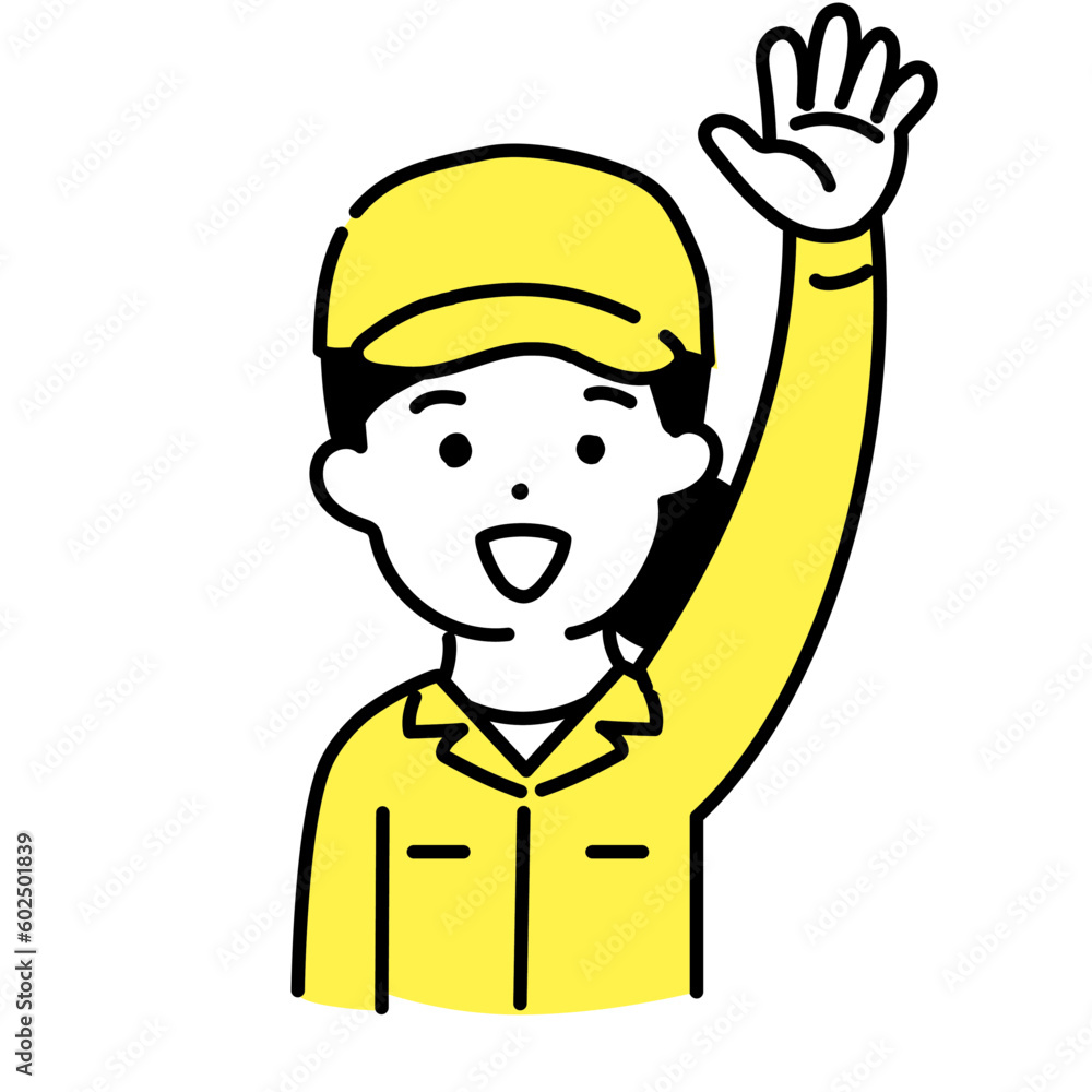 かわいい人物のイラストシリーズ _ 作業員の女性 _ 合意