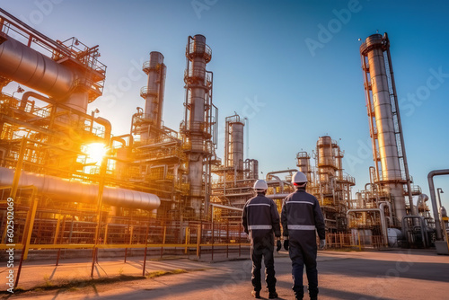 Wallpaper Mural Refinery industry engineer are working and discussing at front oil and gas industrial factory,Oil refinery plant for industry Torontodigital.ca