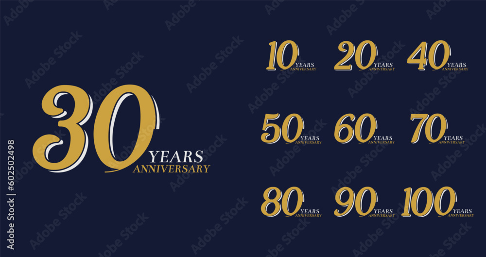 Golden anniversary logo collections. Birthday number for celebration moment with luxury style Golden anniversary logo collections. Birthday number for celebration moment with luxury style