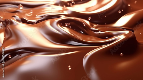 Chocolate background. Melted chocolate surface. Chocolate surface. Generative Ai