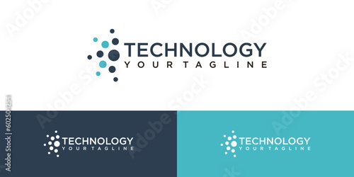 abstract technology logo design vector template