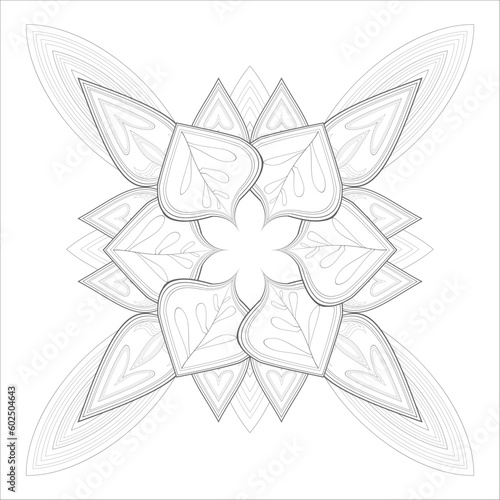 Fototapeta Naklejka Na Ścianę i Meble -  Coloring Book for adults. Hand drawn flowers in zentangle style for t-shirt design or tattoo and coloring book