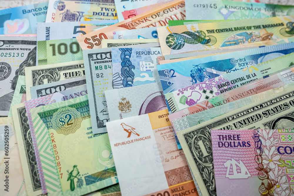 different American world paper money as background different American world paper money as background