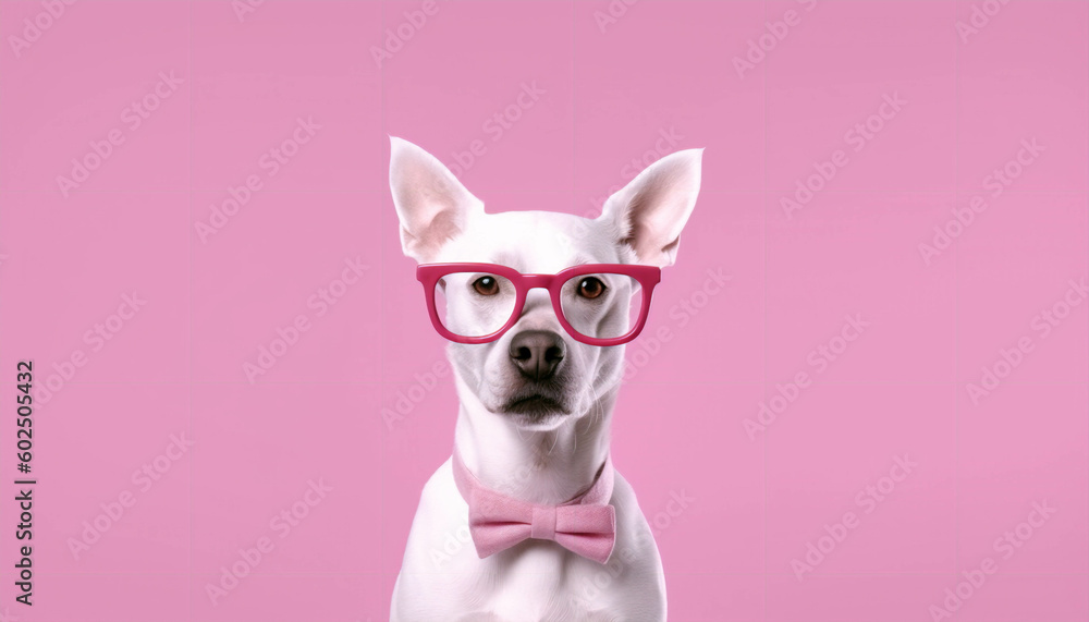 dog, pink, ai generative