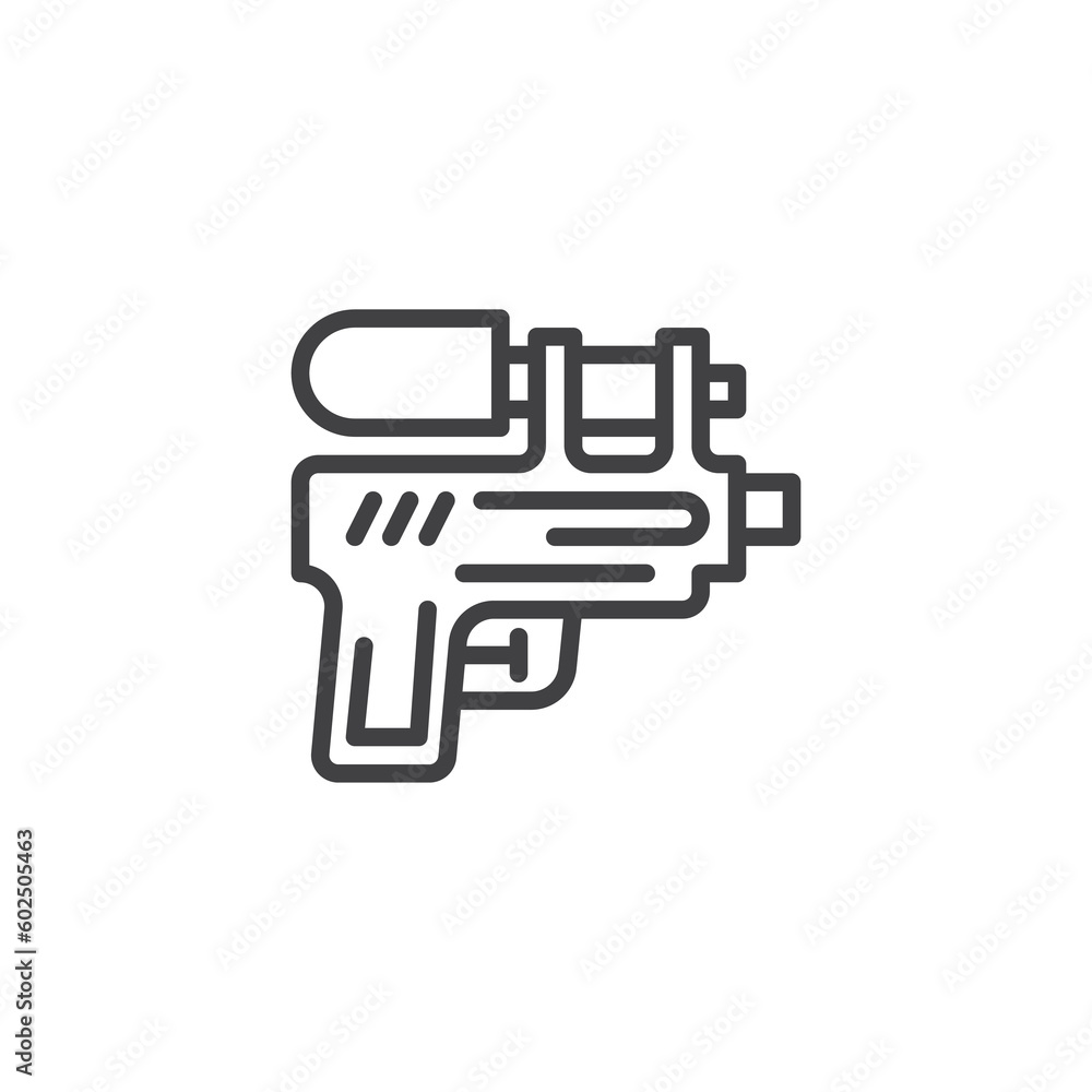 Water gun toy line icon
