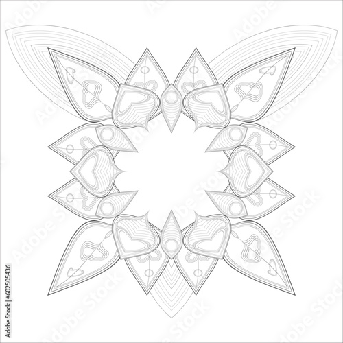 Coloring Book for adults. Hand drawn flowers in zentangle style for t-shirt design or tattoo and coloring book © buyungade