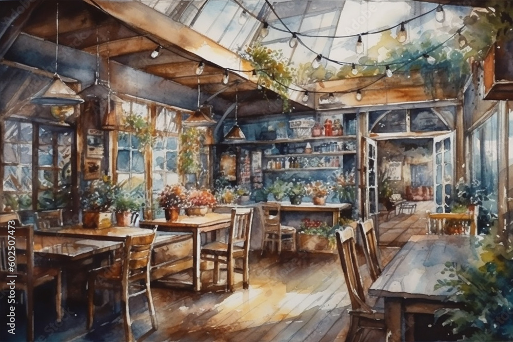 Restaurant interior and exterior business house. Restaurant interior and exterior business house.