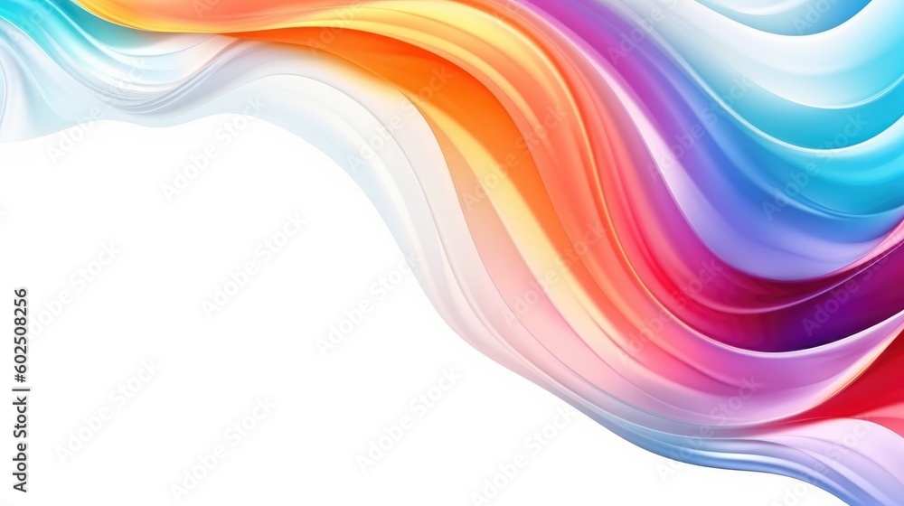 Abstract beautiful multicolored wavy background with white copy space. Modern artistic backdrop. AI generative image. Abstract beautiful multicolored wavy background with white copy space. Modern artistic backdrop. AI generative image.