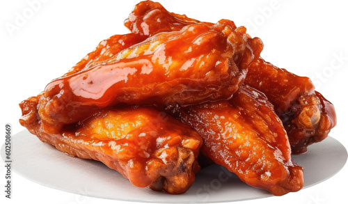 Buffalo chicken wings isolated. Generative AI.
