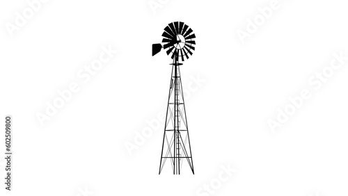 Windmill Water Pump silhouette