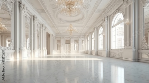 Luxurious classical ballroom. Luxurious interior. Generative AI photo