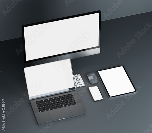 Responsive Web Design and website Mockup, Devices Mock up, Smartphone desktop tablet laptop template Mockup