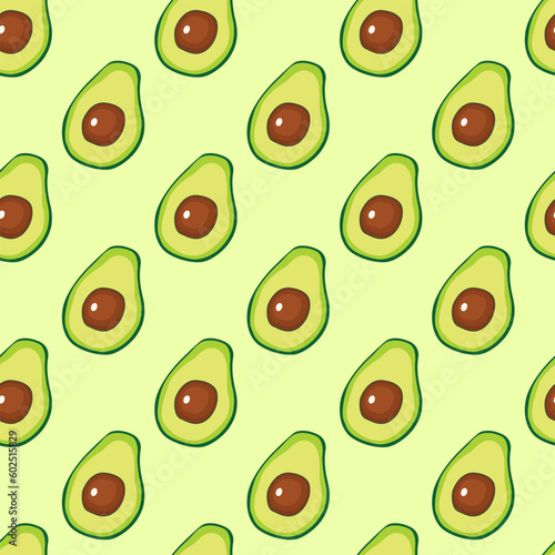Seamless vector pattern with avocado fruit. For the kitchen, for printing on textiles, phone case. Design for fabric and decor.