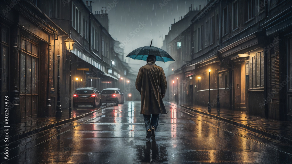 A man walking on the street A man walking on the street