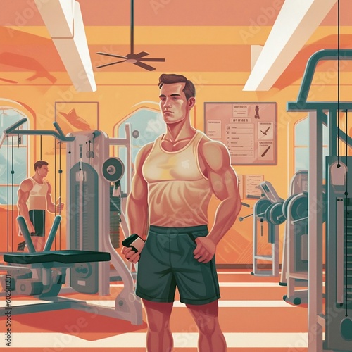 Person Working Out in the Gym. Generative AI photo