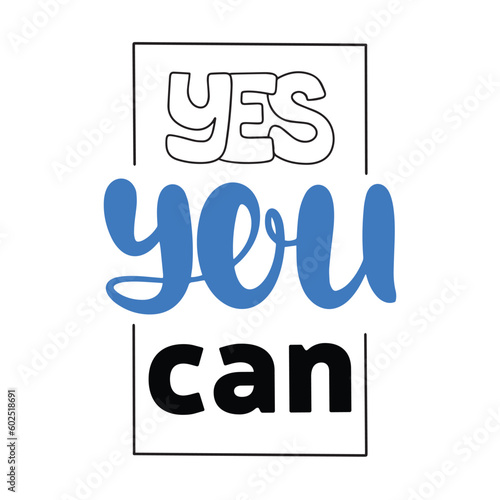 Yes you can square banner. Hand drawn phrases and quotes about work, office, team, motivation, support and goals. Perfect for social media, web, typographic design. Vector illustration.