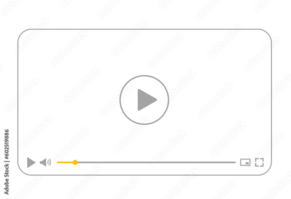 Multimedia video player with play button Multimedia video player with ...