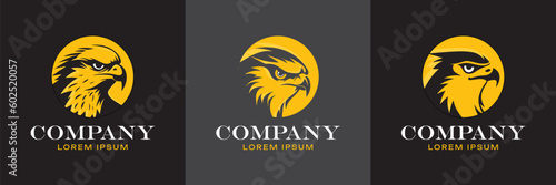 Falcon Logo Set. Premium Vector Design Illustration.