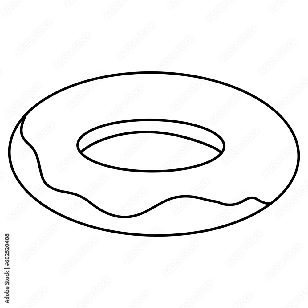 donut swimming ring, summer element on beach, Summer illustration donut swimming ring, summer element on beach, Summer illustration
