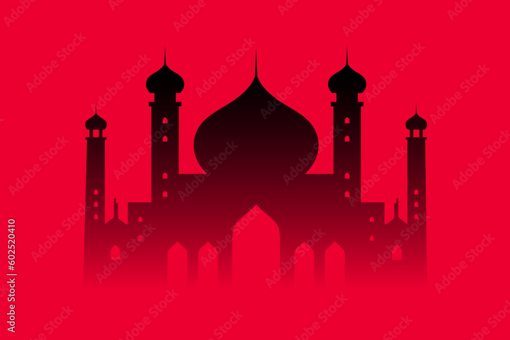 Islamic buildings silhouettes. Mosques vector design.