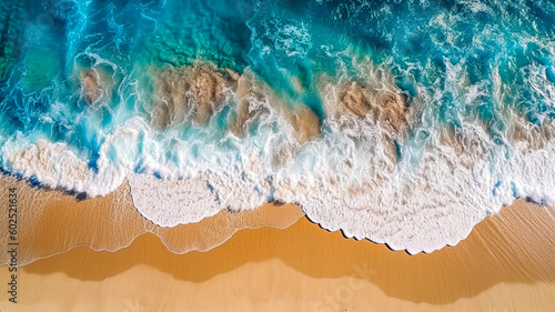Aerial view of tropical beach in landscape format