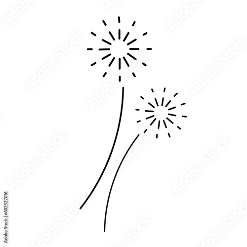 Fototapeta Naklejka Na Ścianę i Meble -  fireworks line icon, celebration, party, happy new year