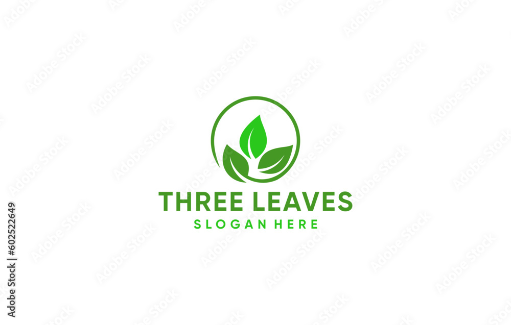 three leaves modern creative logo design three leaves modern creative logo design