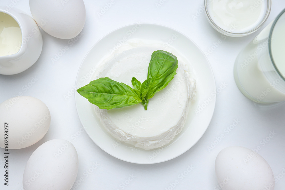 Concept of tasty food - different dairy products Concept of tasty food - different dairy products